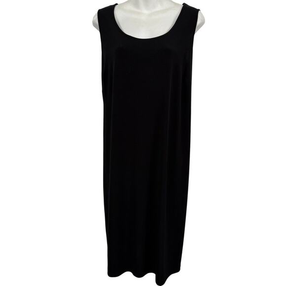 Ny Collection Womens Black Jersey Knit Sleeveless Knee Length Dress Plus sz 1X - Picture 1 of 16